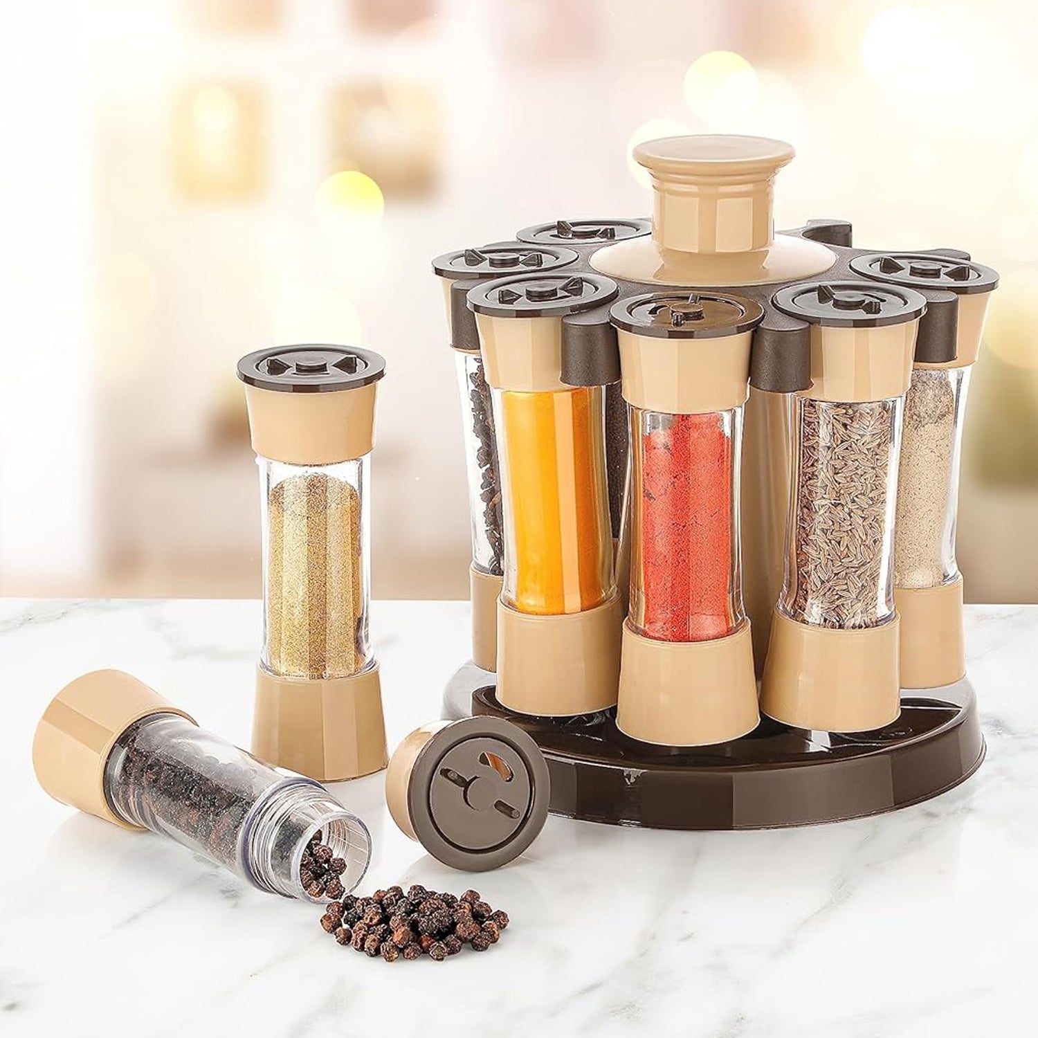 360 Revolving Spice Rack For Kitchen And Dining Table 8 Spice Jars 360 Revolving Spice Rack For Kitchen And Dining Table 8 Spice Jars